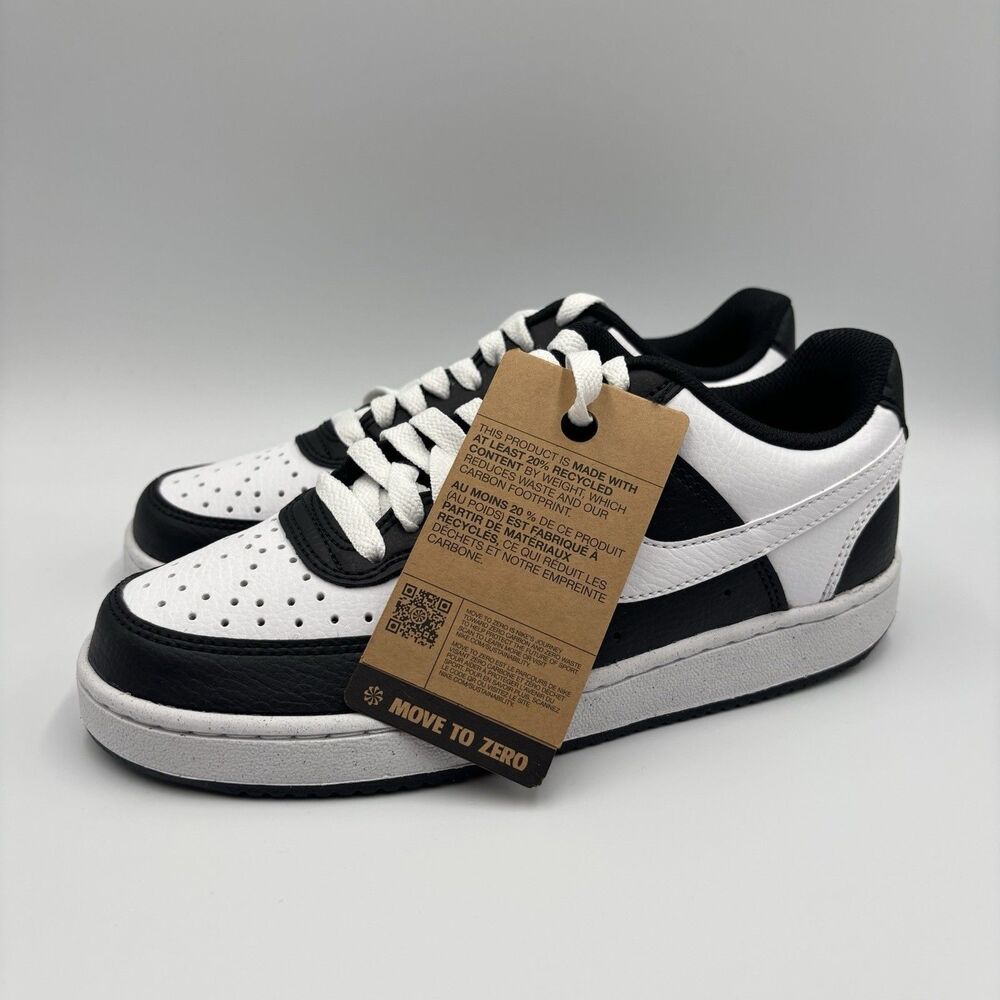 Womens Size 6 Nike Court Vision Low Next Nature Black White Sneakers DH3158-003